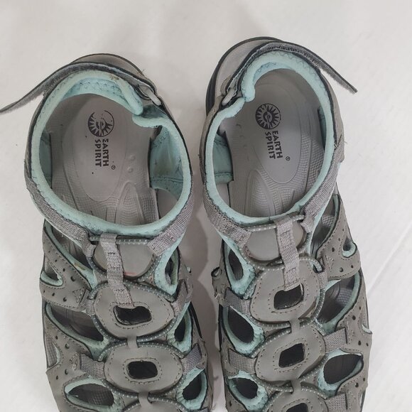 EARTH SPIRIT Womens Sandals Outdoor Waterproof Performance Hook & Loop Gray 10 - Picture 6 of 12